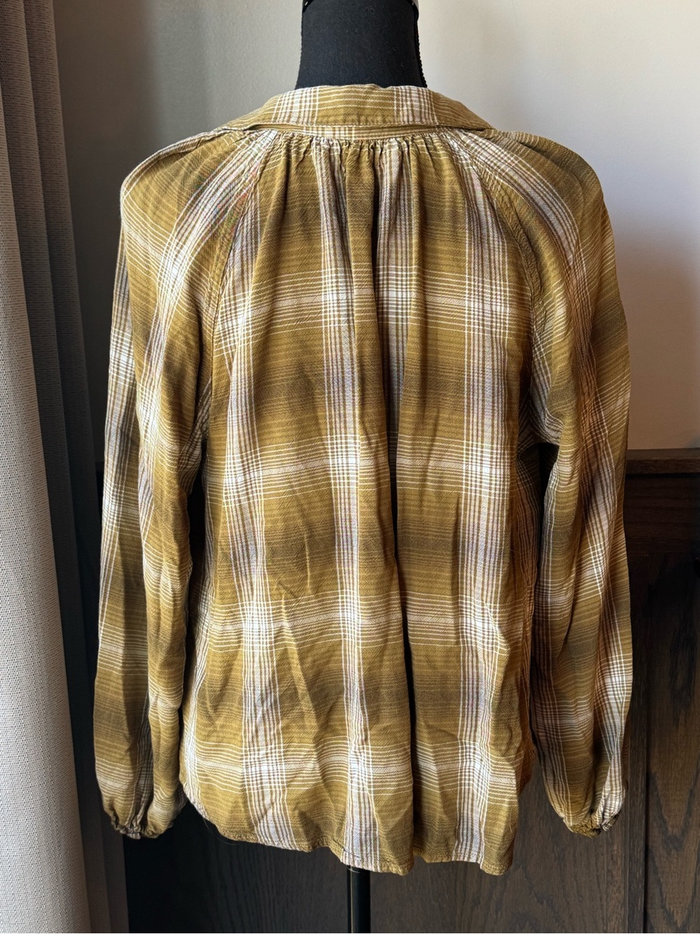 Blu pepper Women's Plaid Button-Front peasant boho hippie Blouse small EUC - Picture 4 of 7